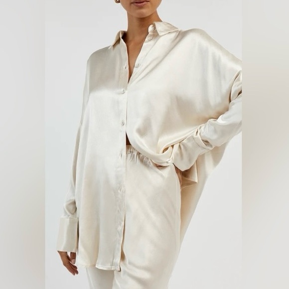 DISSH Simone Pearl Satin Shirt Size 8 - Picture 11 of 16